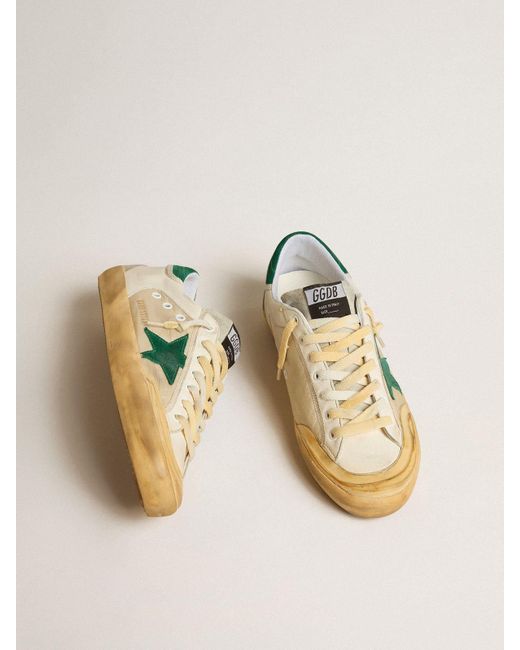 Super-Star Penstar Pour Homme En Cuir Nappa Et Nylon Avec Étoile Et Contrefort En Cuir Velours Vert, Homme, Taille Golden Goose Deluxe Brand pour homme en coloris Multicolor