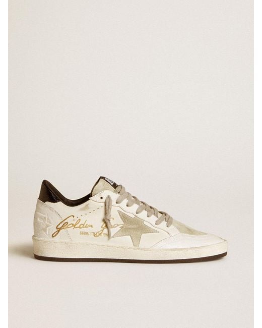 Golden Goose Ball Star Ltd With Suede Star And Textured