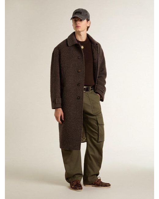 Golden Goose Deluxe Brand Brown Single-Breasted Journey Coat for men
