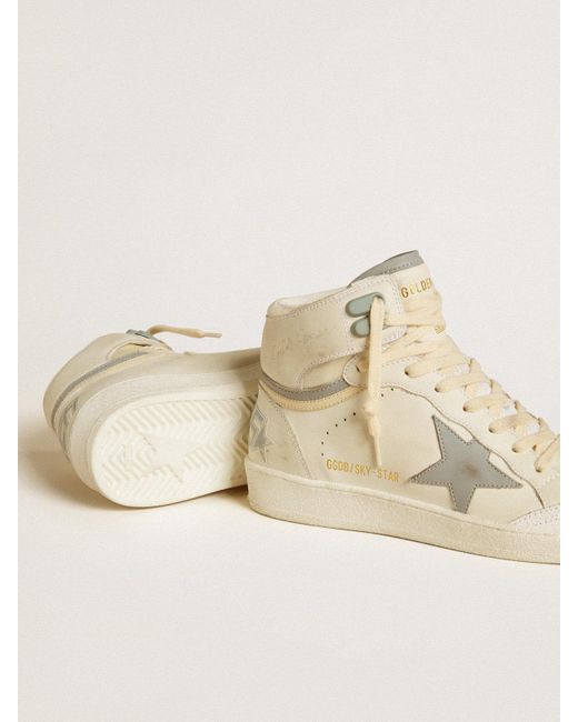 Sky-Star Pour Femme En Cuir Avec Étoile En Cuir Bleu Et Contrefort Blanc, Femme, Taille Golden Goose Deluxe Brand en coloris Natural