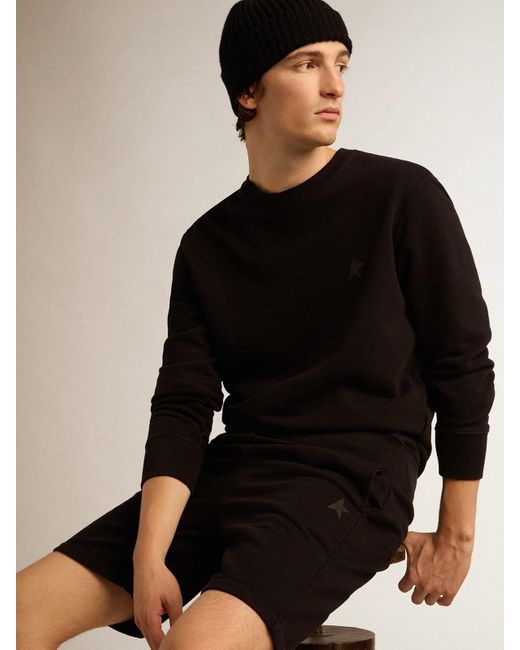 Felpa Archibald Collezione Star Di Colore Nero Con Stella Ton Sur Ton Sul Davanti, Uomo, Taglia di Golden Goose Deluxe Brand in Black da Uomo