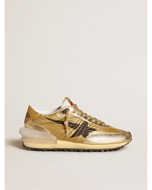 【関税&送料込】Golden  Sneaker Marathon In Nylon Ripst Men's Marathon with silver ripstop nylon upper and black star