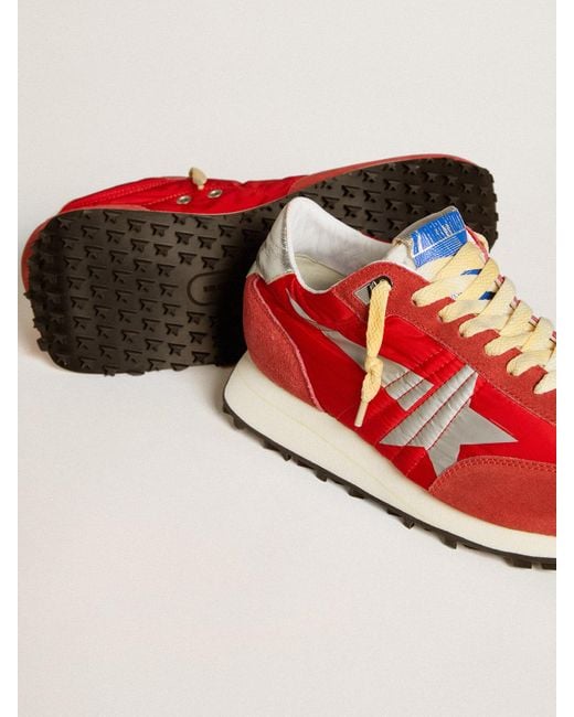 Golden Goose Marathon With Nylon Upper And Star in Red for