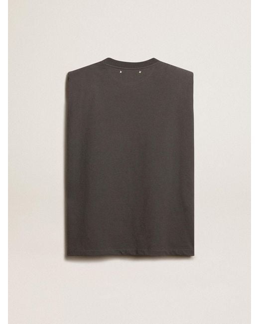 Golden Goose Deluxe Brand Gray Anthracite Sleeveless T-Shirt