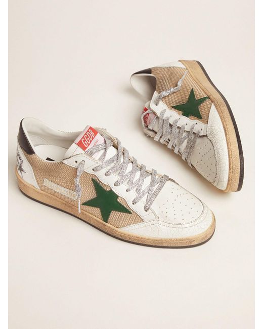 Golden Goose Ball Star Sneakers In Leather And Mesh With Black Heel Tab For Men Lyst Canada