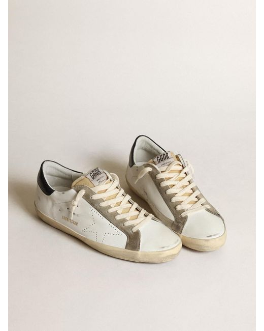 Golden Goose Men's Superstar Sneakers With Perforated Star And Glossy