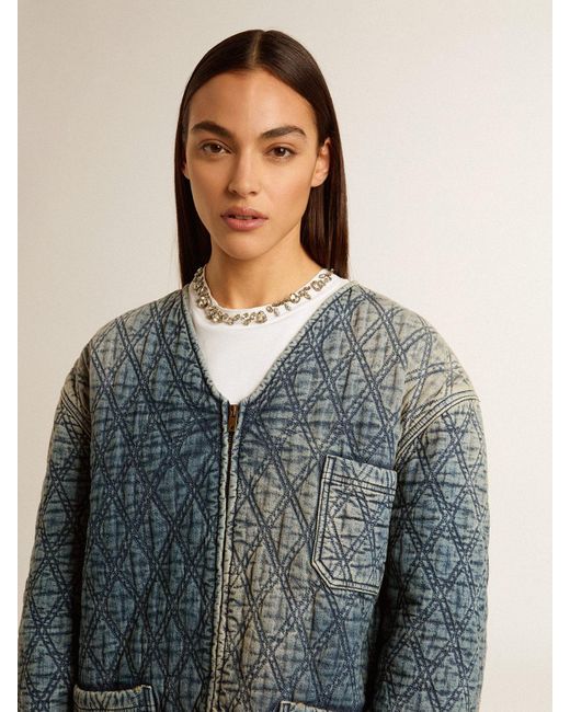 Giacca Blu Trapuntata Da Donna di Golden Goose Deluxe Brand in Blue
