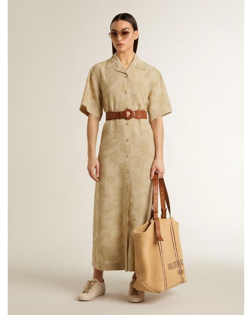 Golden Goose Deluxe Brand Natural Short-Sleeved Shirt Dress