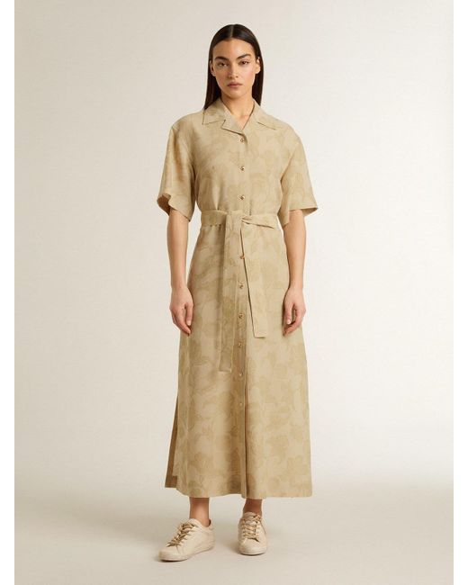 Golden Goose Deluxe Brand Natural Short-Sleeved Shirt Dress