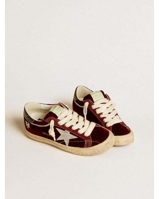 Super-Star Ltd Pour Femme En Velours Avec Étoile Et Contrefort En Cuir Lamé, Femme, Taille Golden Goose Deluxe Brand en coloris Brown