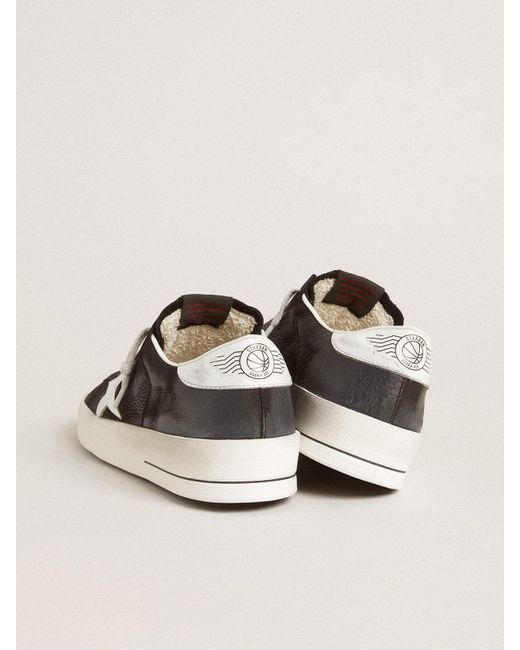 Stardan En Cuir Nubuck Et Résille Noirs Avec Étoile Et Contrefort En Cuir Gris, Homme, Taille Golden Goose Deluxe Brand pour homme en coloris Natural