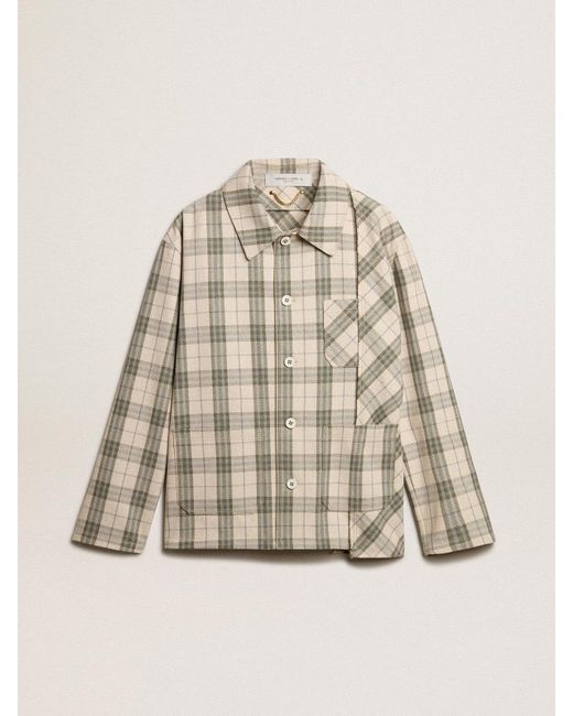 Golden Goose Deluxe Brand Natural Slim-Fit Shirt Made Of Ecru And Cotton Flannel