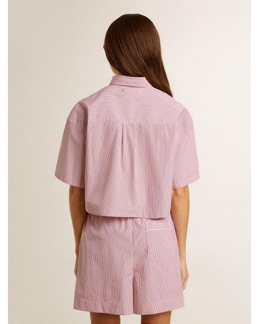 Golden Goose Deluxe Brand Pink Cropped Shirt