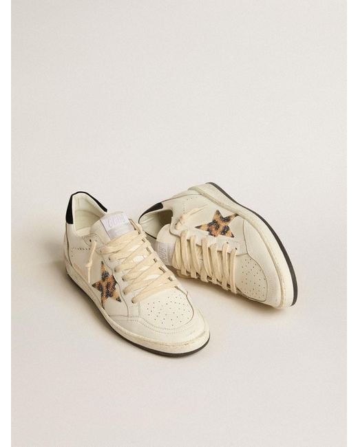 Golden Goose Deluxe Brand Natural Ball Star With Leopard-Print Star Embellished With Swarovski Crystal