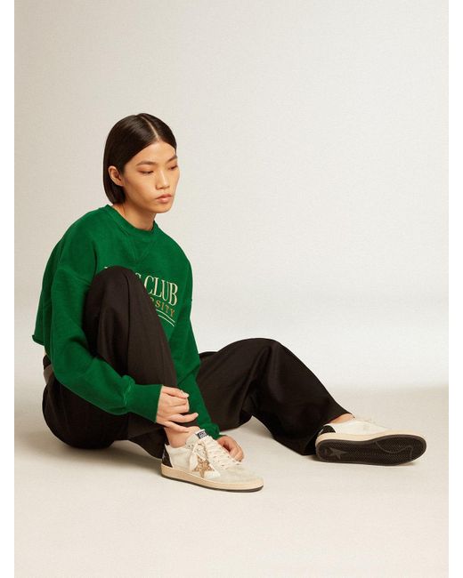 Ball Star Ltd Pour Femme En Cuir Nappa Et En Daim Avec Étoile À Paillettes Et Contrefort Noir, Femme, Taille Golden Goose Deluxe Brand en coloris Natural
