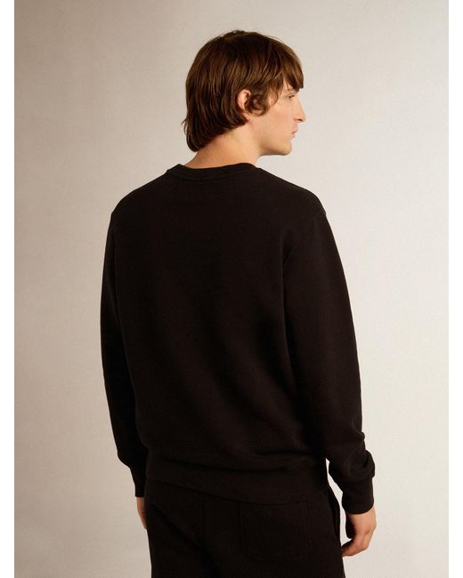 Felpa Archibald Collezione Star Di Colore Nero Con Stella Ton Sur Ton Sul Davanti, Uomo, Taglia di Golden Goose Deluxe Brand in Black da Uomo