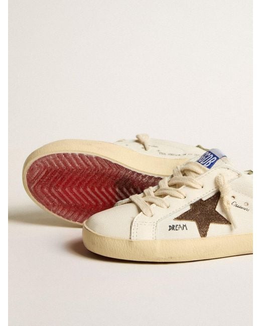 Super-Star Young En Cuir Nappa Avec Étoile En Daim Et Contrefort Vert, Homme, Taille Golden Goose Deluxe Brand pour homme en coloris Natural