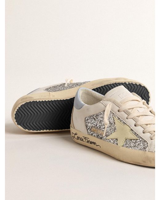 Golden Goose Deluxe Brand Natural Bio-Based Super-Star With Glitter And Leather Star