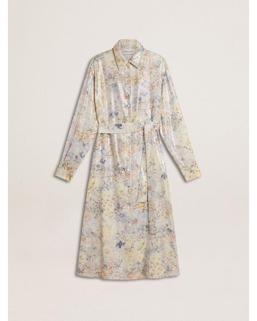 Robe Chemisier Pour Femme Avec Imprimé Floral Multicolore À Sequins, Femme, Taille Golden Goose Deluxe Brand en coloris Natural