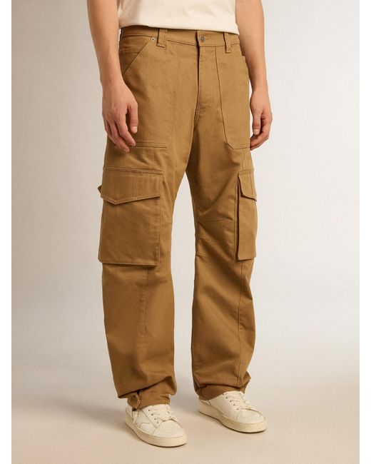 Golden Goose Deluxe Brand Natural Khaki Cargo Pants for men