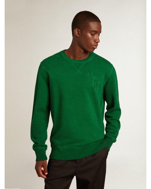 Sweat-Shirt Ras-Du-Cou En Molleton De Coton Vert, Homme, Taille Golden Goose Deluxe Brand pour homme en coloris Green