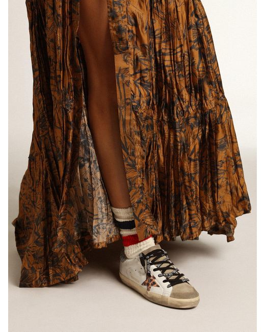 Golden Goose Deluxe Brand Multicolor Super-Star Ltd With Leopard Print And Swarovski Crystal Star