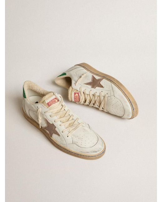 Golden Goose Deluxe Brand Natural Ball Star Ltd With Sand Mesh Star And Leather Heel Tab for men