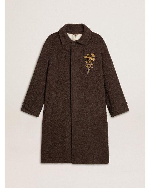 Golden Goose Deluxe Brand Brown Single-Breasted Journey Coat for men