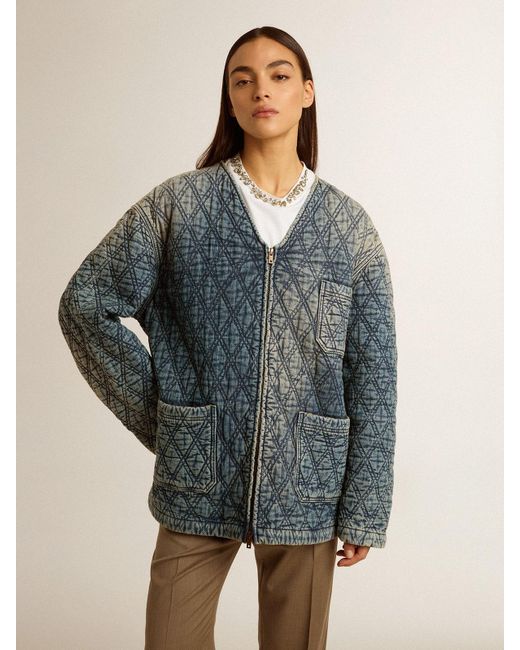 Giacca Blu Trapuntata Da Donna di Golden Goose Deluxe Brand in Blue