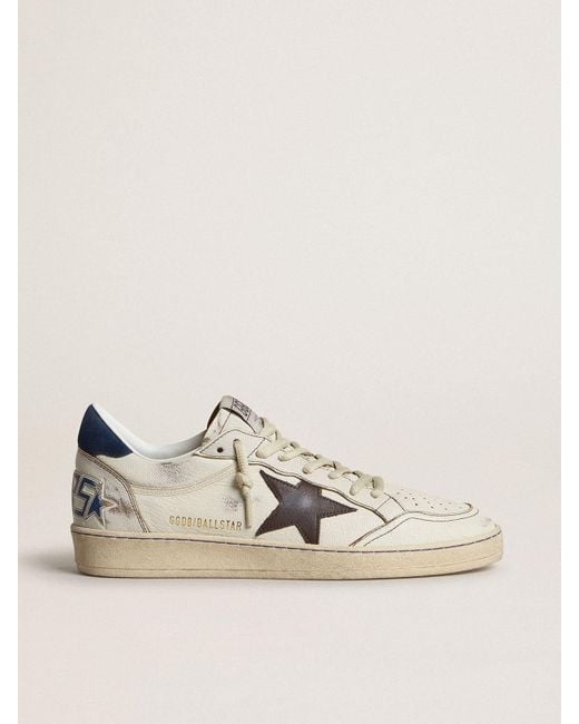 Golden Goose Deluxe Brand Natural Ball Star With Star And Suede Heel Tab for men