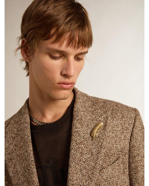 Golden Goose Deluxe Brand Brown ’S Double-Breasted Blazer With Button Fastening for men
