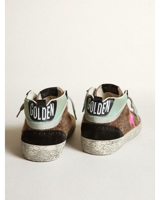 Mid Star En Cuir Façon Poulain À Imprimé Léopard Avec Étoile En Cuir Fuchsia, Homme, Taille Golden Goose Deluxe Brand pour homme en coloris Multicolor
