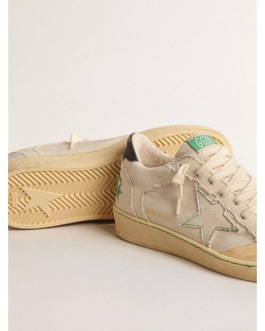 Golden Goose Deluxe Brand Natural Ball Star Ltd With Vanilla Canvas Star And Leather Heel Tab