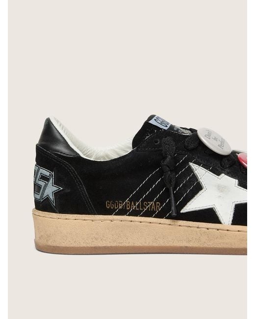 Ball Star Ltd Pour Homme En Cuir Velours Noir Avec Lacets Skins, Homme, Taille Golden Goose Deluxe Brand pour homme en coloris Black