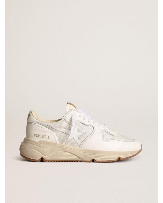 Golden Goose Women's Running Sole Sneakers In Opticalwhite Mesh And