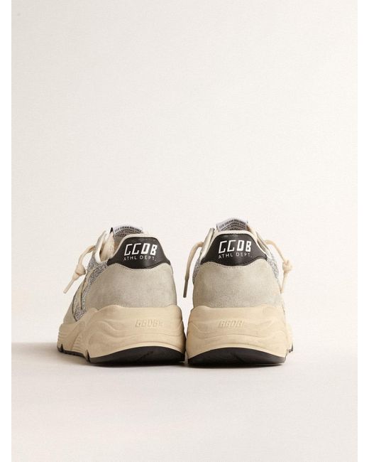 Golden Goose Deluxe Brand Natural Running Sole Embellished With Swarovski Crystals And Ivory Star