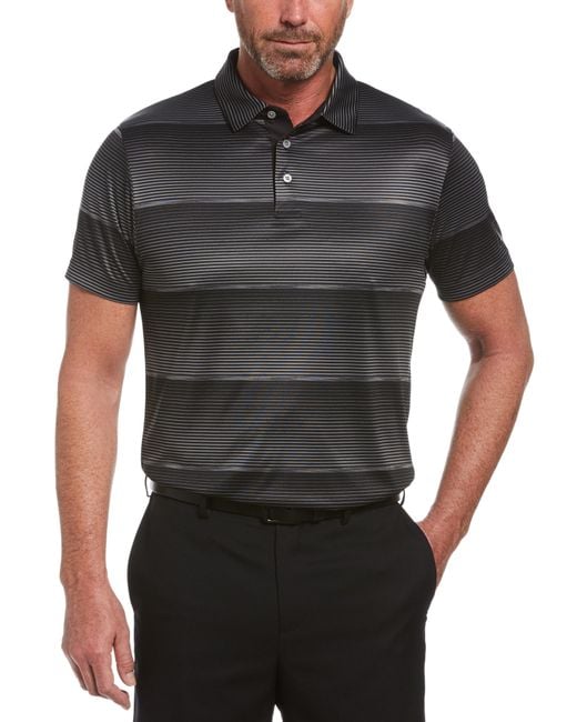 PGA TOUR Mens Big & Tall Short Sleeve Striped Polo Shirt