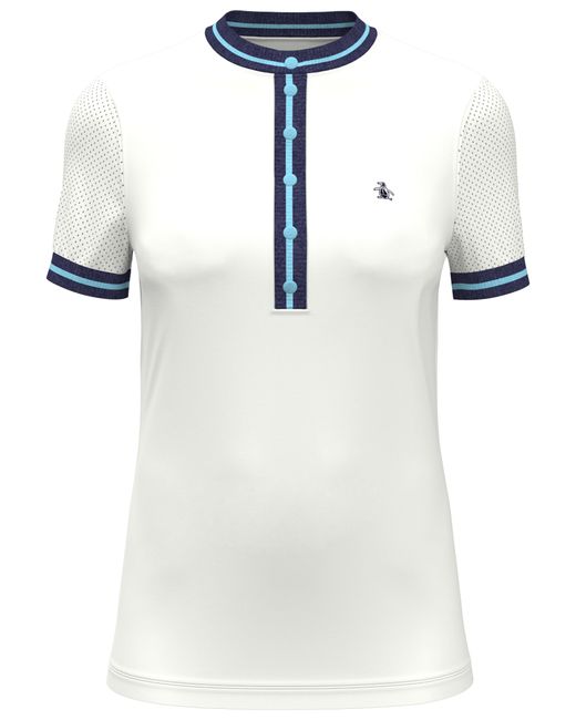 Original Penguin Stripe Rib Collar Golf Polo in White | Lyst