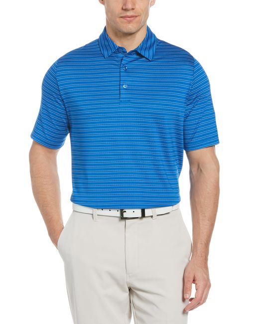 Callaway Apparel Fine Line Ventilated Stripe Golf Polo Shirt in Blue ...