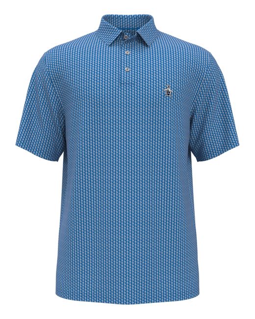 Original Penguin Synthetic Allover Pete Print Golf Polo in Blue for Men ...