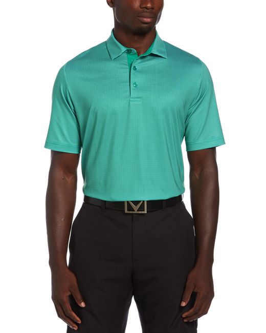 Callaway Apparel Swing Tech Printed Gingham Polo in Green for Men Lyst