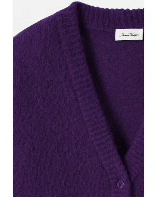 Synthetic Pinobery Cardigan in Purple 