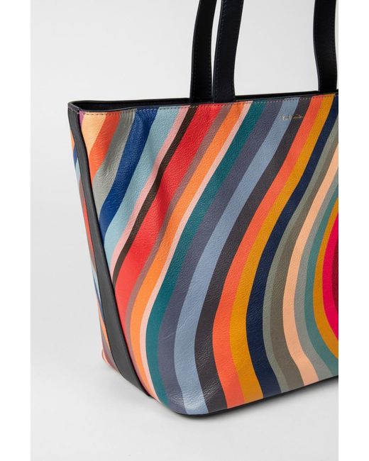  Leather Swirl Print Shoulder Bag - Multi