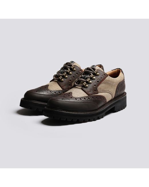 Grenson Archie Tech Brogues in Brown for Men | Lyst