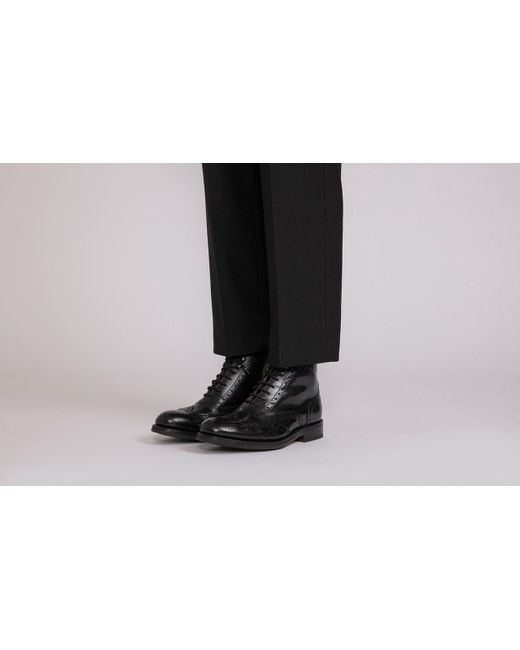 Mens black brogue store boots sale