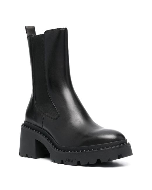 Ash Black Nico 75mm Leather Ankle Boots