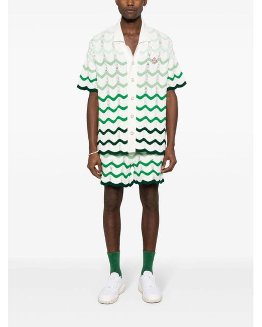 Camicia in crochet di Casablancabrand in Green da Uomo