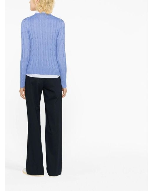 Pullover in maglia a coste di Polo Ralph Lauren in Blue
