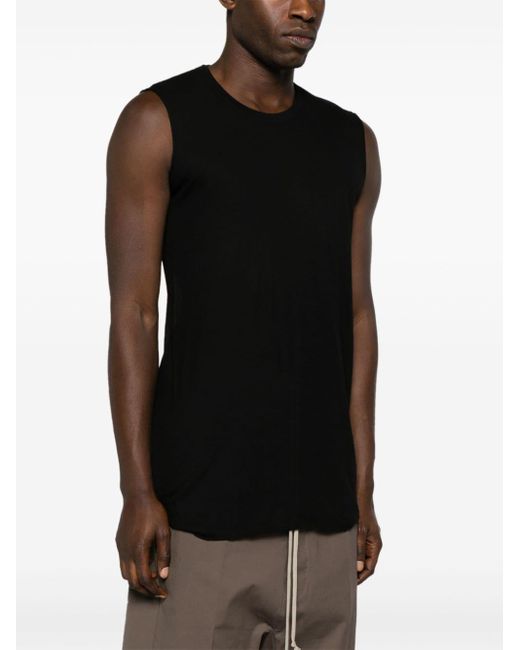 Rick Owens Black Basic Sleeveless Cotton T-shirt for men