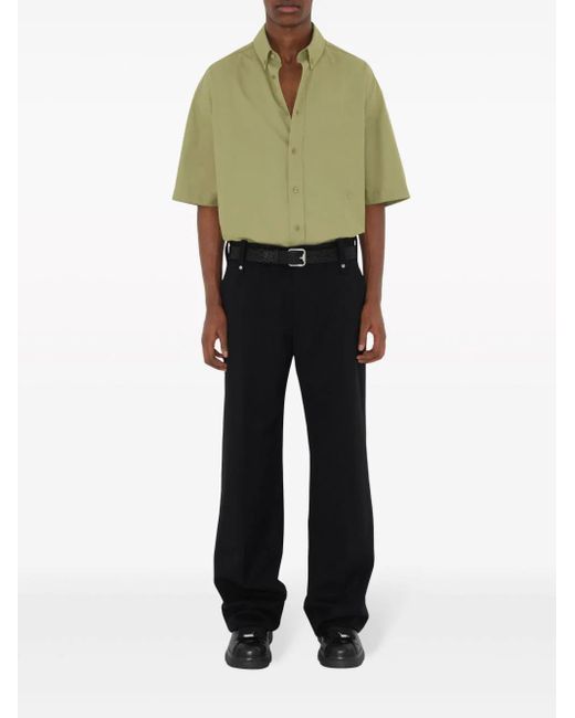 Burberry Green Cotton Short-sleeve Shirt for men